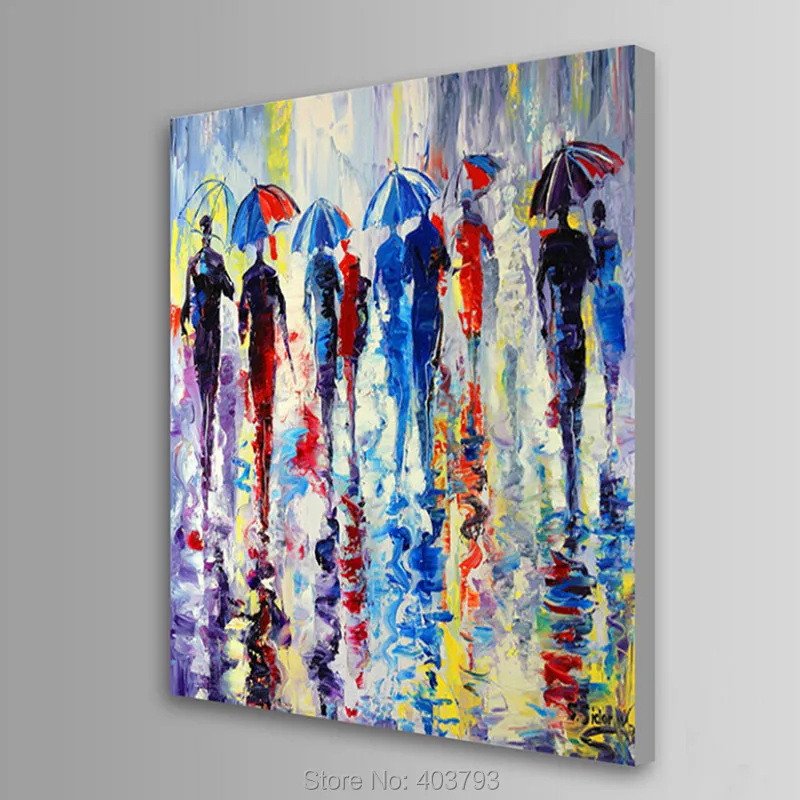 

HD Printed Modern Oil Painting Abstract Rhythm Of The Rain Pictures Canvas Prints Wall Decor Art Unframed 60x60CM