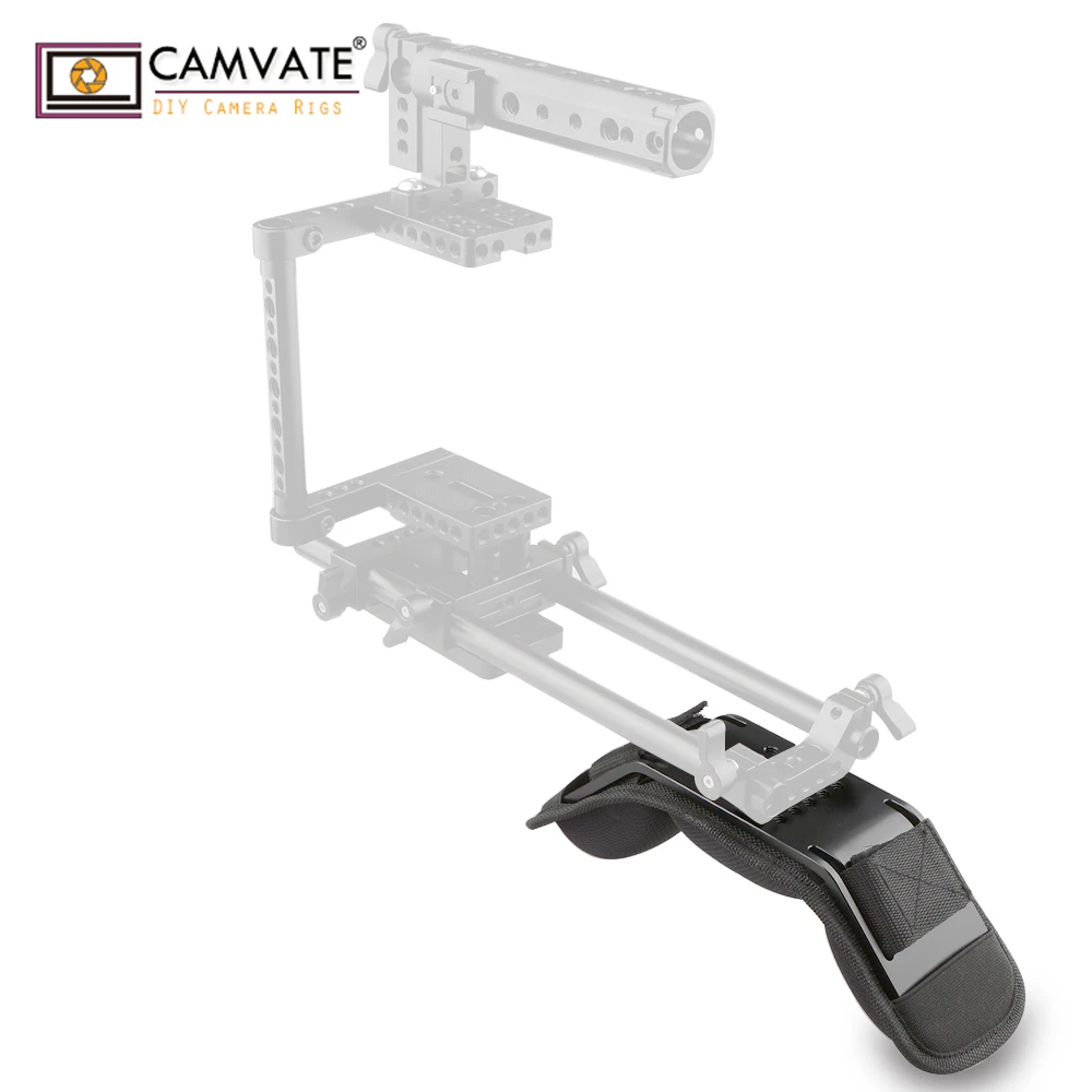 

CAMVATE Camera Universal Shoulder Pad With Comfortable Memory Foam &1/4 3/8 Thread Hole For DSLR Camera Shoulder Rig /Camcorder