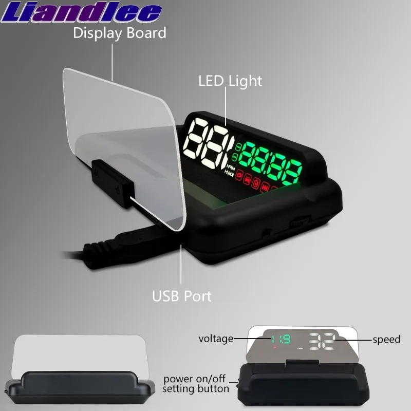 Liandlee For Peugeot Seat BMW VW C500 New OBD Car Speed Projector Hud Head Up Display Digital Speedometer OBD2 Diagnostic Tool 18
