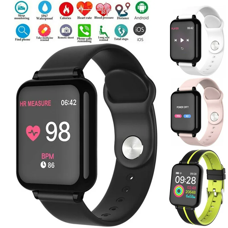 

Waterproof Sport Smart Watch Blood Pressure Heart Rate Monitor For iOS Android Fashion Multifuction Smartwatch Wristbands