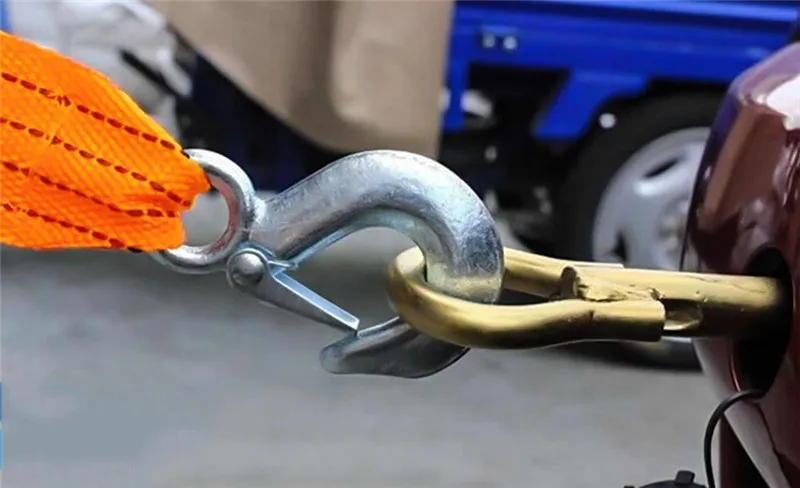 13 قدم/4 متر 3 طن سيارة سحبها الطوارئ الصلب الانتعاش حبل للسحب ل سيارة شاحنة التخييم سحب حبل مع الحديد المطاوع السنانير