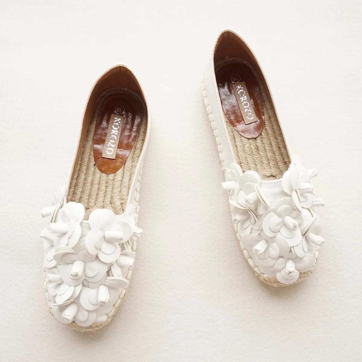 Espadrilles Women Flowers Suede Black Shoes Leather White Flats Ladies Girls Embroider Slipony