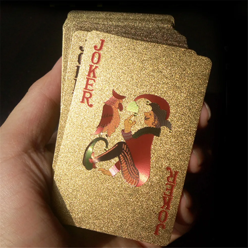 Игральные карты 24k золото/прозрачный/черный водонепроницаемые карты для покера настольная игра золотая фольга покерный набор пластиковая Волшебная карта подарок