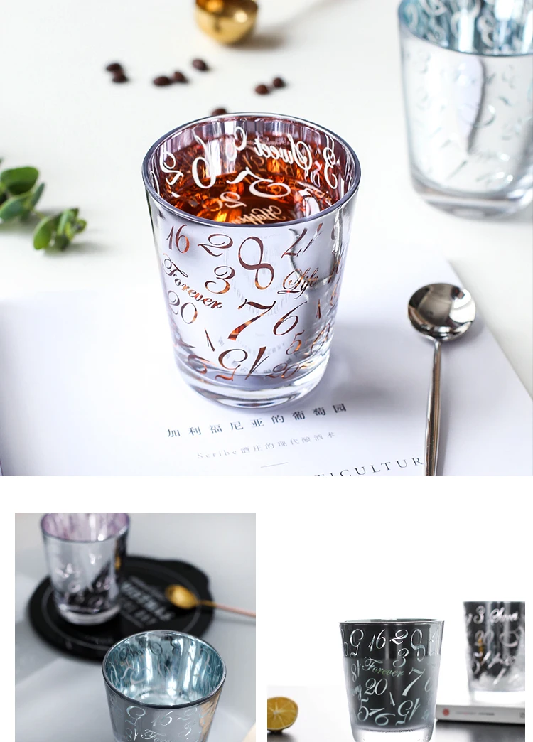 Зеркало с надписью стеклянная чашка 8,5 унций., бокал для вина es сок чайная чашка Новинка Посуда для напитков Бар инструменты шампанское посуда для напитков кордиальный ликер