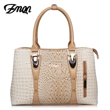 ZMQN Luxury Handbags Women Bag Designer 2017 High Quality Fashion Crocodile Tote Bags Handbag Women Famous Brand PU Leather A804