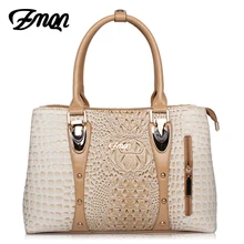 ZMQN de Lujo Bolsos de Diseño Bolso de Las Mujeres 2017 de Alta Calidad Bolsas de Asas Del Bolso de Las Mujeres Cocodrilo de La Manera Famosa Marca de Cuero de LA PU A804
