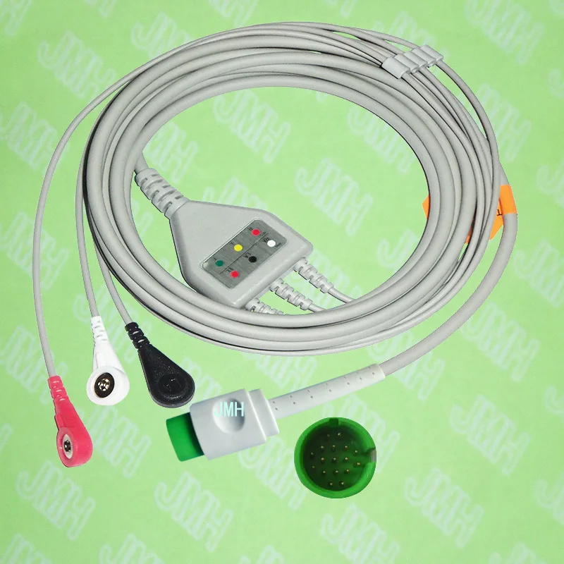 Совместим с устройством 17pin Spacelab 90496 90369 и 90367 ECG цельный 3-проводной кабель