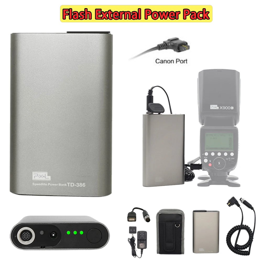 

INSEESI Pixel TD-386 For Canon Yongnuo YN560IV Pixel or other equipment USB portHigh Quality Flash External Power Battery Pack