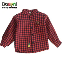 Doayni/Детские рубашки в клетку; блузки с длинными рукавами для маленьких девочек и мальчиков; цвет белый, розовый, черный, желтый, оранжевый; одежда