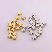 200 шт/партия 6*6 мм Внутреннее отверстие 1 мм CCB Золото Серебро Цвет разделитель для бусин в виде звездочки рондели для бусин бусины DIY ювелирных изделий