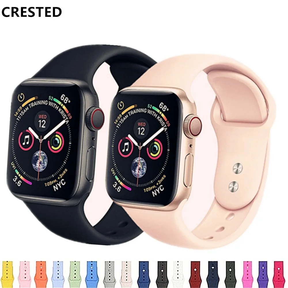 

CRESTED Sport Strap For Apple Watch band apple watch 4 3 iwatch band 42mm 38mm correa 44mm/40 pulseira Bracelet watch Accessorie