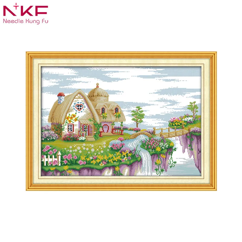 

Dream land place home decor chinese counted printed canvas cross stitch pattern diy kits DMC14ct 11ct embroidery needlework sets