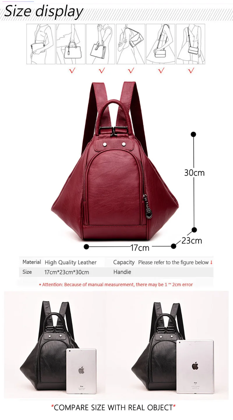 Женский многофункциональный рюкзак, женские кожаные сумки через плечо, школьная сумка для девочек-подростков, рюкзак для путешествий, Sac A Dos Femme