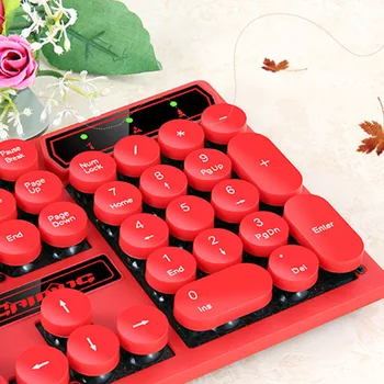

Backlit Gaming Keyboard Steampunk Retro Round/Square Keycap USB Wired Glowing Plastic Panel Laptop Computer Keyboard