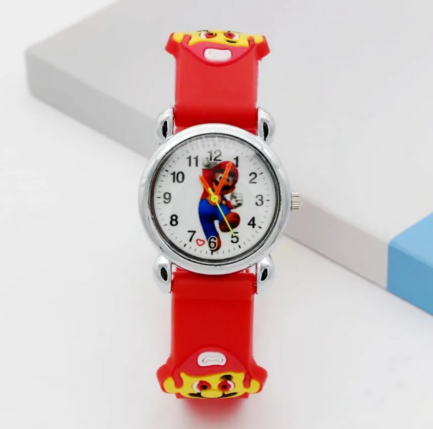 3D мультфильм Супер Марио куклы дети часы Дети Девочки Мальчики студентов кварцевые наручные часы супермарио
