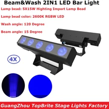 Wash Beam 2IN1 LED Bar Lights 5X15W RGBW 4IN1 Led Stage Lights 120 Degree Beam Angle For Party Wedding Christmas Events Lighting