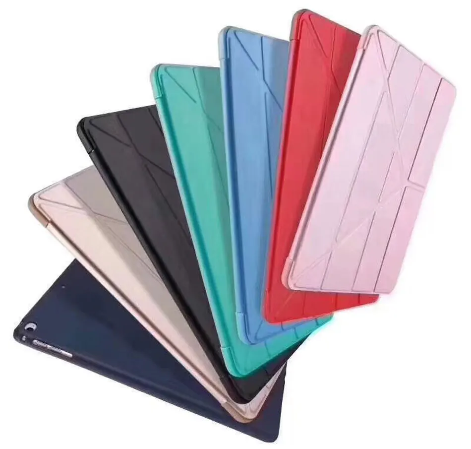Soft Tablets Case For iPad 5 6 8 9.7'' TPU Smart Wake Sleep Multi-folded PU Leather Protective Cover For iPad 2018 Case 9.7 Inch-4