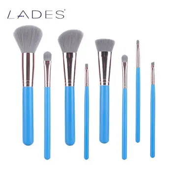 

LADES 8pcs Full Set Naive Blue Women Makeup Brushes Kit Superior Professional Soft Cosmetic Brushes for Makeup-MB028