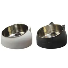 304 Stainless Steel Pet Feeder Cat Dog Bowl Double Protection Cervical Oblique Bowls With Non-slip Rubber Bottom Strip non carious cervical lesions