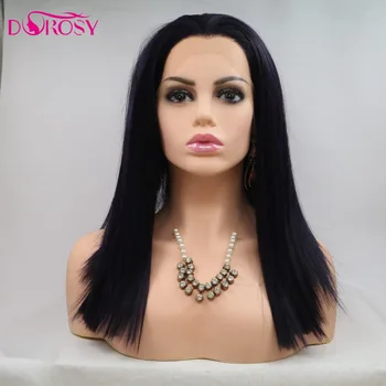 

DOROSY HAIR Synthetic Lace Front Wig Glueless Black Long Straight Fully Wigs Heat Resistant For Women