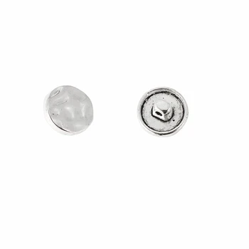 

20Pcs Hammered Round Button Silder Spacer For 2mm Round Leather Cord Jewellery Making Finding