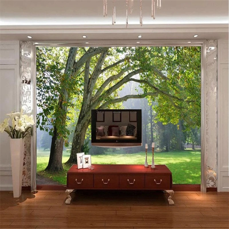 Custom 3d photo wall paper Three-dimensional forest scenery TV background wallpaper mural wallpaper contact paper 3d wall paper