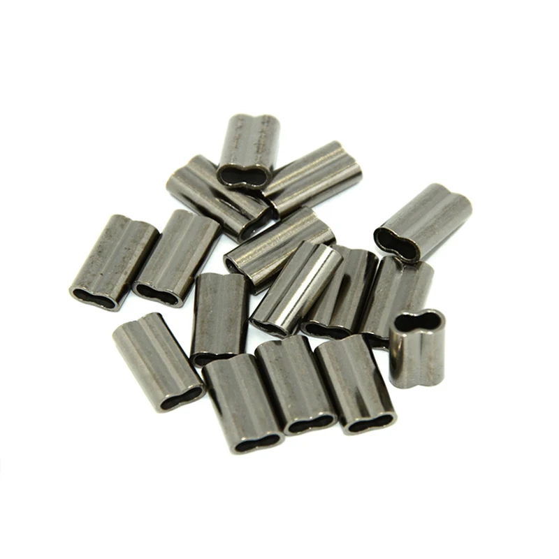 

100pcs Double Copper Fishing Tube Fishing Wire Pipe Crimp Sleeves Connector Diameter 6 Sizes
