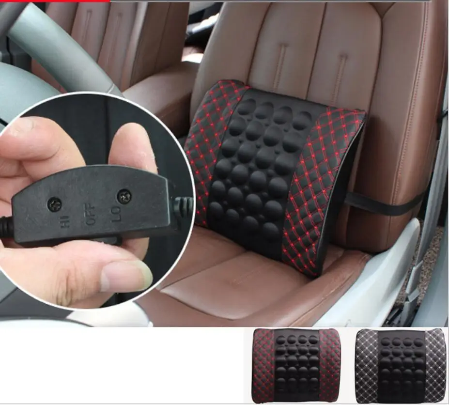 online 12 v Assento de carro El eacute;trico auto Massagem Cintura Massagem Apoio Lombar Carro de Apoio Encosto High end Auto Suprimentos Interior PU