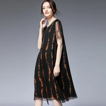 

large dress plus size robe courte 2019 summer boheme femme floral oversized casual black leopard striped dresses for women loose