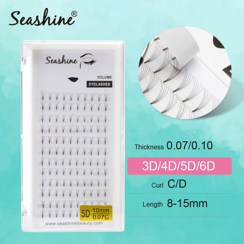 

Seashine Volume Fans Short Stem False Eyelashes Extension Synthetic Hair 3D-6D Russian Volume Lash Fan Heat Bonded Lash Supplies