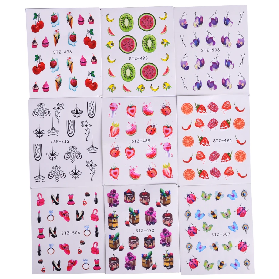 Полная красота 50 шт. переводные наклейки для ногтей смешанный дизайн украшения для ногтей цветной штамп случайные рождественские наклейки Наборы CHM50