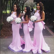 Cheap Pink wedding girls bridesmaid dresses mermaid wedding guest dresses styles floor length online sale