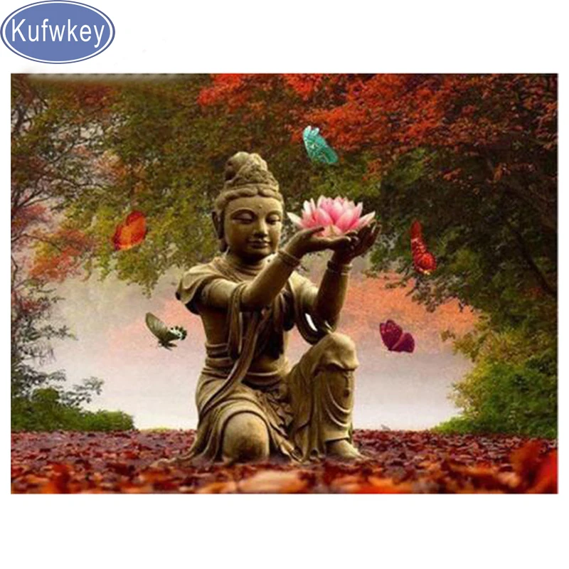 

DIY 5D Diamond Painting Buddha Zen Full Square Diamond Mosaic Religion Cross Stitch Pictures Of Rhinestone Home Decoration