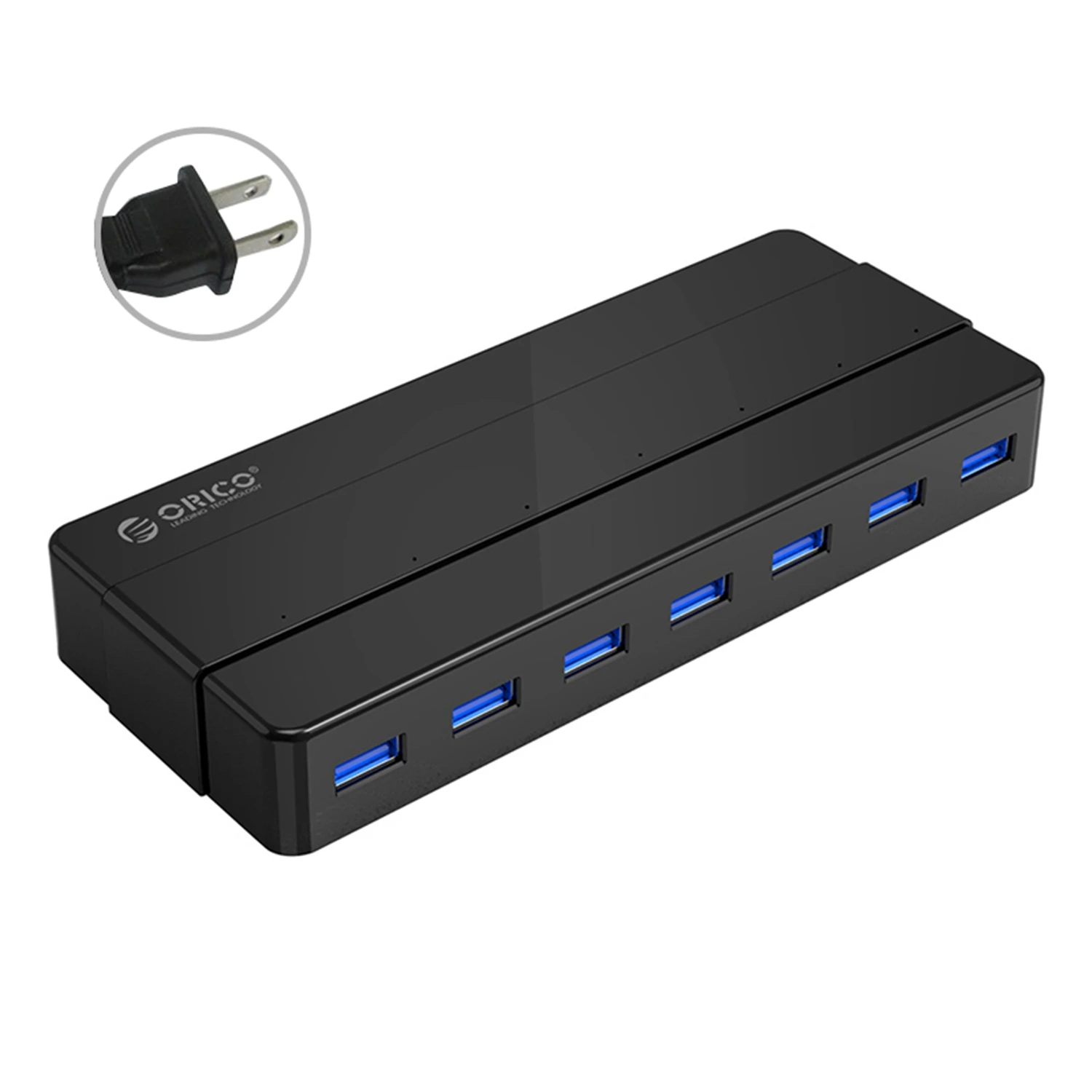 Orico 5 Гбит/с супер скорость 7 порты и разъёмы Usb 3,0 концентратор портативный 12 В 3A адаптеры питания через контроллер 3.3Ft для ноутбука Desktop