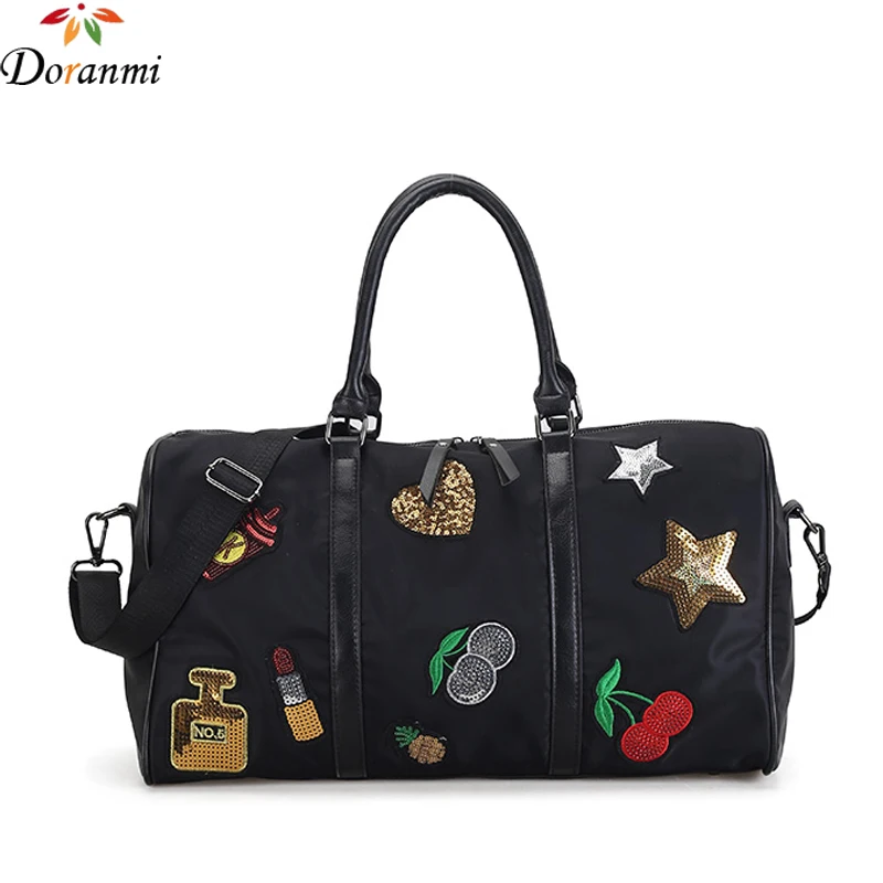 

DORANMI Large Capacity Travel Bag Women Cute Pattern Luggage Travel Bags PU Leather Solid Duffle Big Bag LXB010