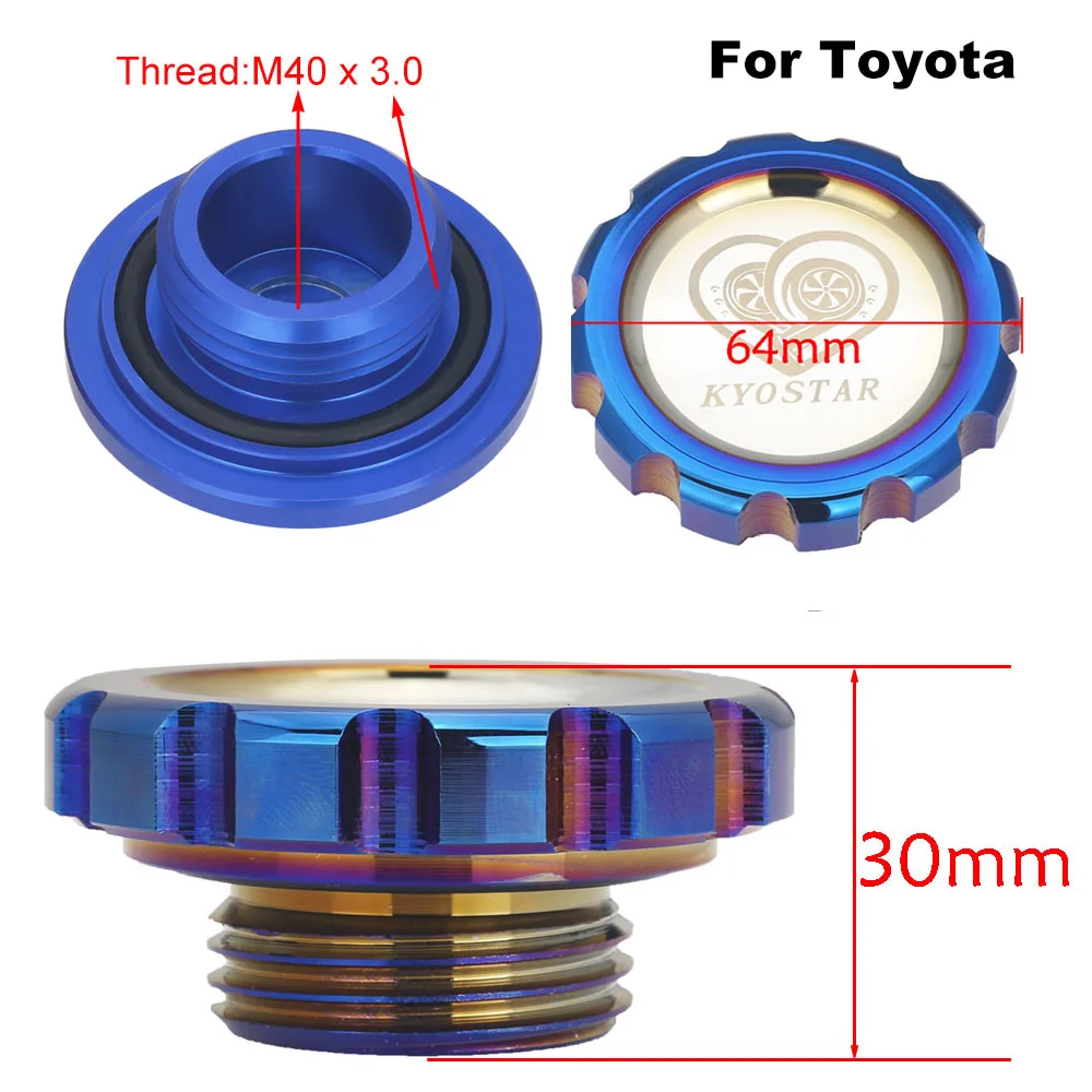 Новая Заготовка алюминиевый Горящий синий масляный колпачок Нео хром Радужный масляный наполнитель крышка моторный клапан крышка топливного бака крышка крышки s для игрушки Honda - Цвет: Titanium Blue-Toyota