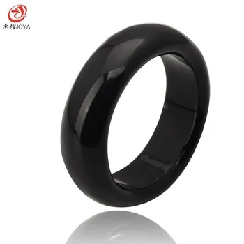 Hot Sale high quality Natural black Agate jade Crystal jewelry engagement wedding rings for women and men Love gifts bijoux