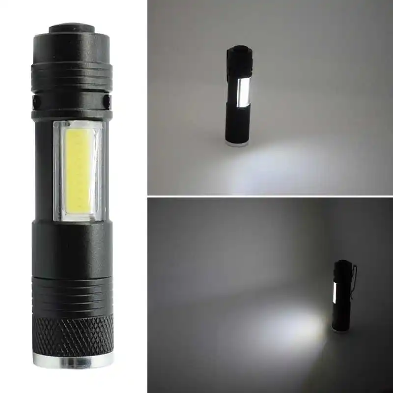 5 шт./партия,, мини фонарик Zoom Torch XPE Q5+ COB светодиодный фара, фонарь 14500 или AA батарея для кемпинга