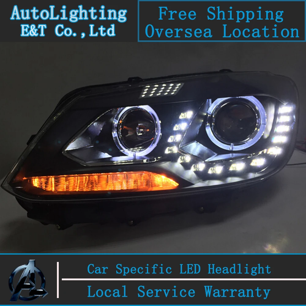 Pair H7 4Side White LED Headlight Bulbs Turbo Cool Fan FOR VW Touran 1T1 1T2