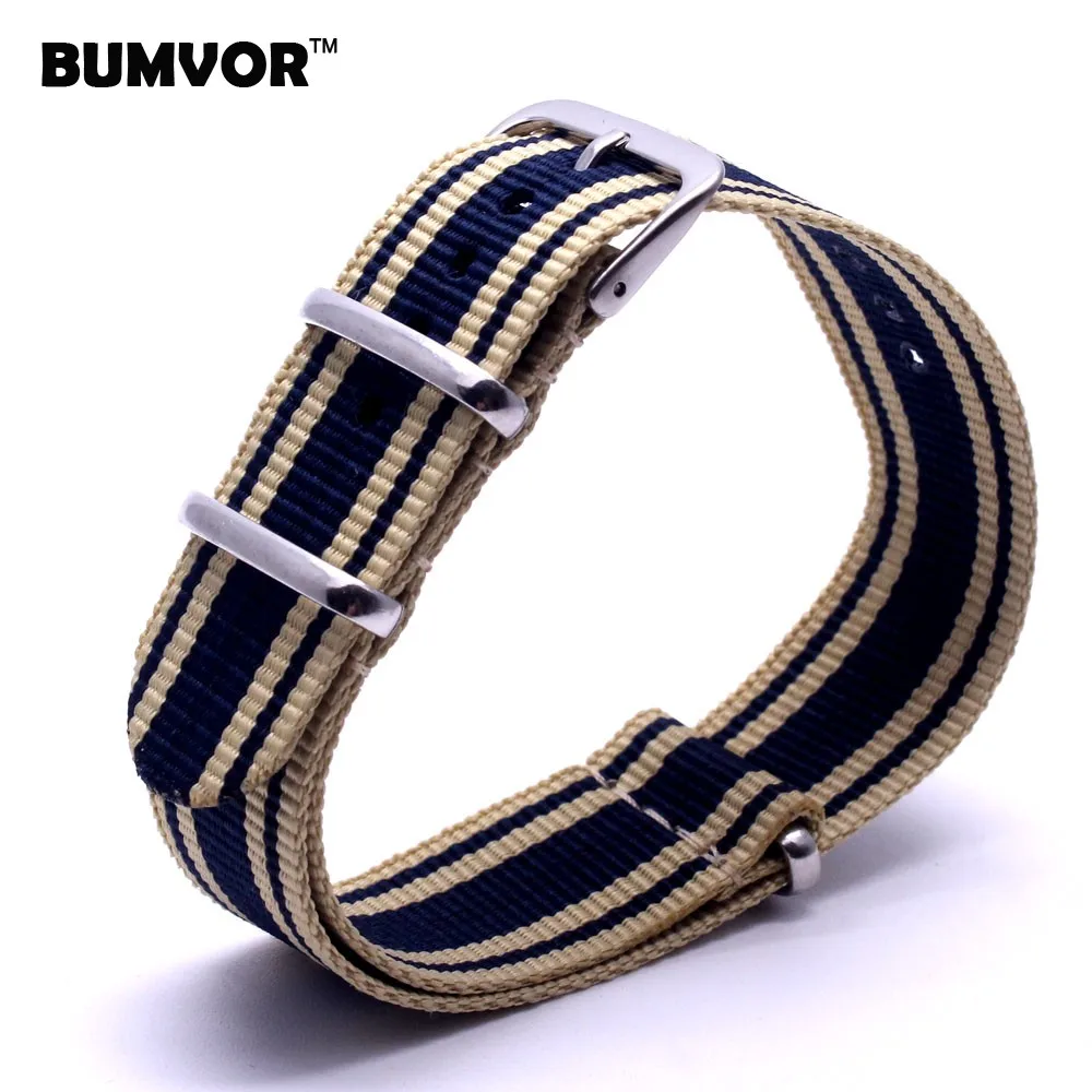 

New 22 mm Strong Military Army Multi Color Light Yellow Navy nato fabric Nylon Watch watchband Woven Strap Bands Buckle 22mm