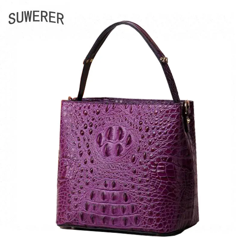 SUWERER New Superior cowhide genuine leather tote women handbags