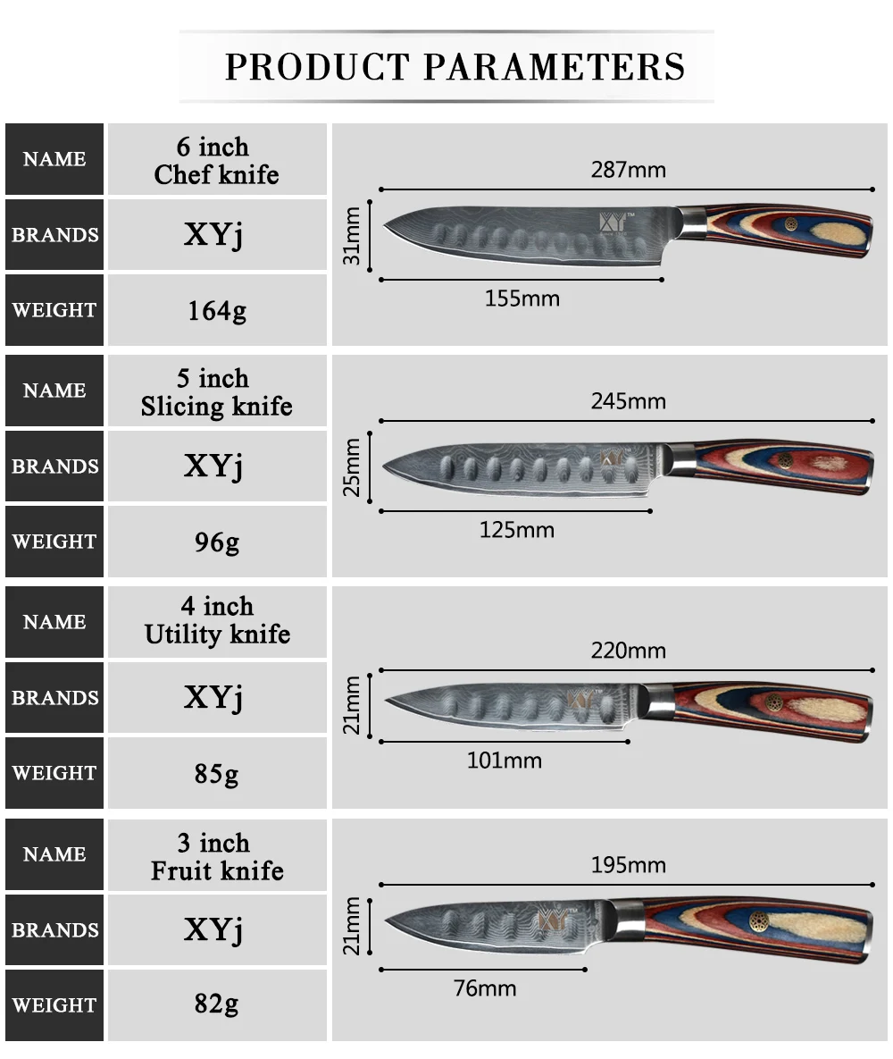 Дамасские кухонные ножи XYj поварской нож японский кухонный нож Дамаск VG10 67 слой кухонные ножи ультра острые деревянные ручки