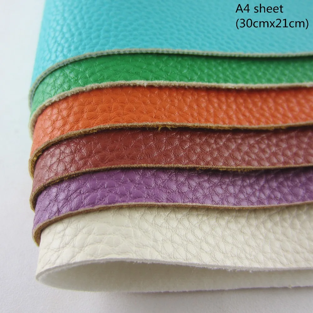 6pcs A4 sheet smooth PU leather faux leather for sewing DIY CN259in
