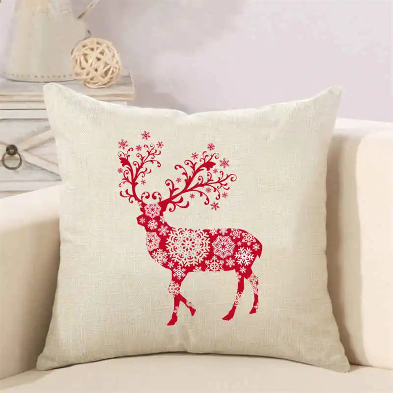 throw pillowcase merry christmas deer cushion cover (3)