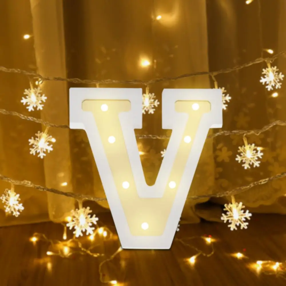 Алфавит буквы огни Светодиодный свет белый пластик буквы стоячие Висячие свадебные вечеринки дисплей свет инструмент для свадьбы#007