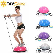 58 см йога баланс мячи фитнес тренажерный зал тренировки Половина Йога мяч упражнения Фитнес Баланс тренировочные шары с струнами и насосом
