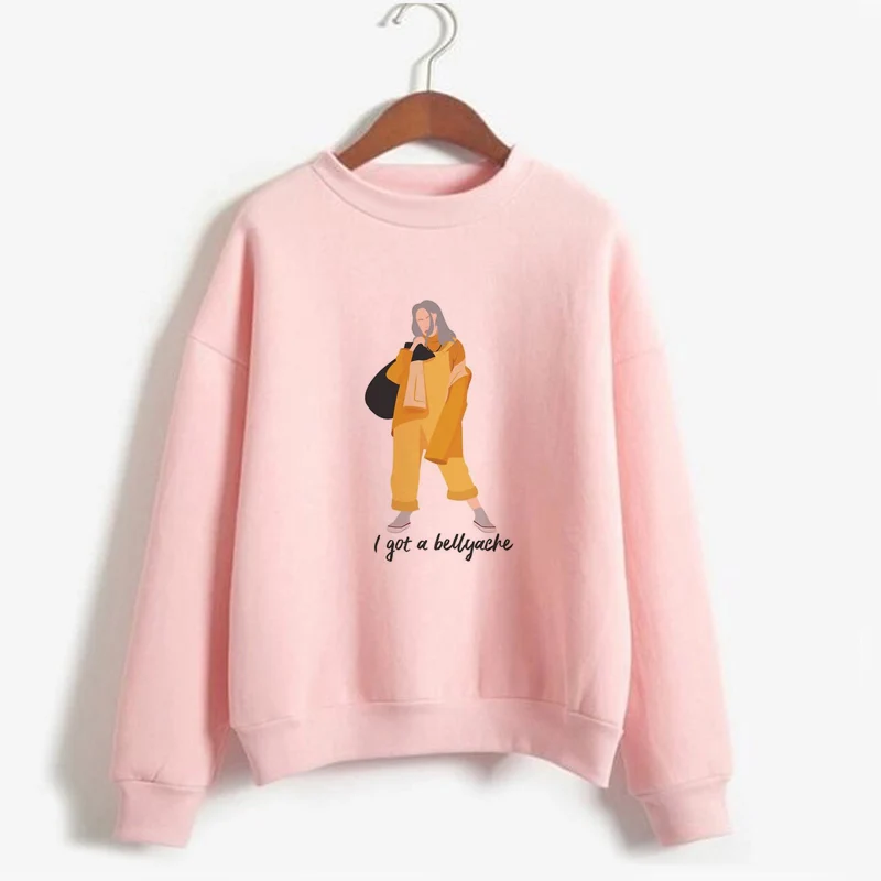 

Billie Eilish Inspired Sweatshirt Women Funny Graphic Print Hoodie Gift for Fans Ladies Girls 90s Crewneck Sweatshirts Clothes