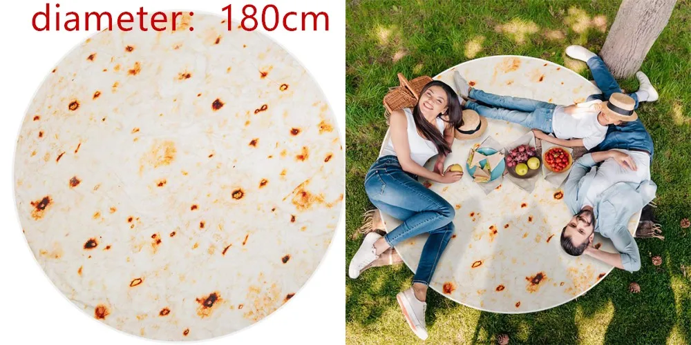 2code diameter 180cm Microfine одеяло для бурритов, летнее покрывало для кровати, флисовое теплое одеяло для дивана, мягкое одеяло для путешествий, фланелевый забавный плюшевый ковер - Цвет: 2code diameter 180cm