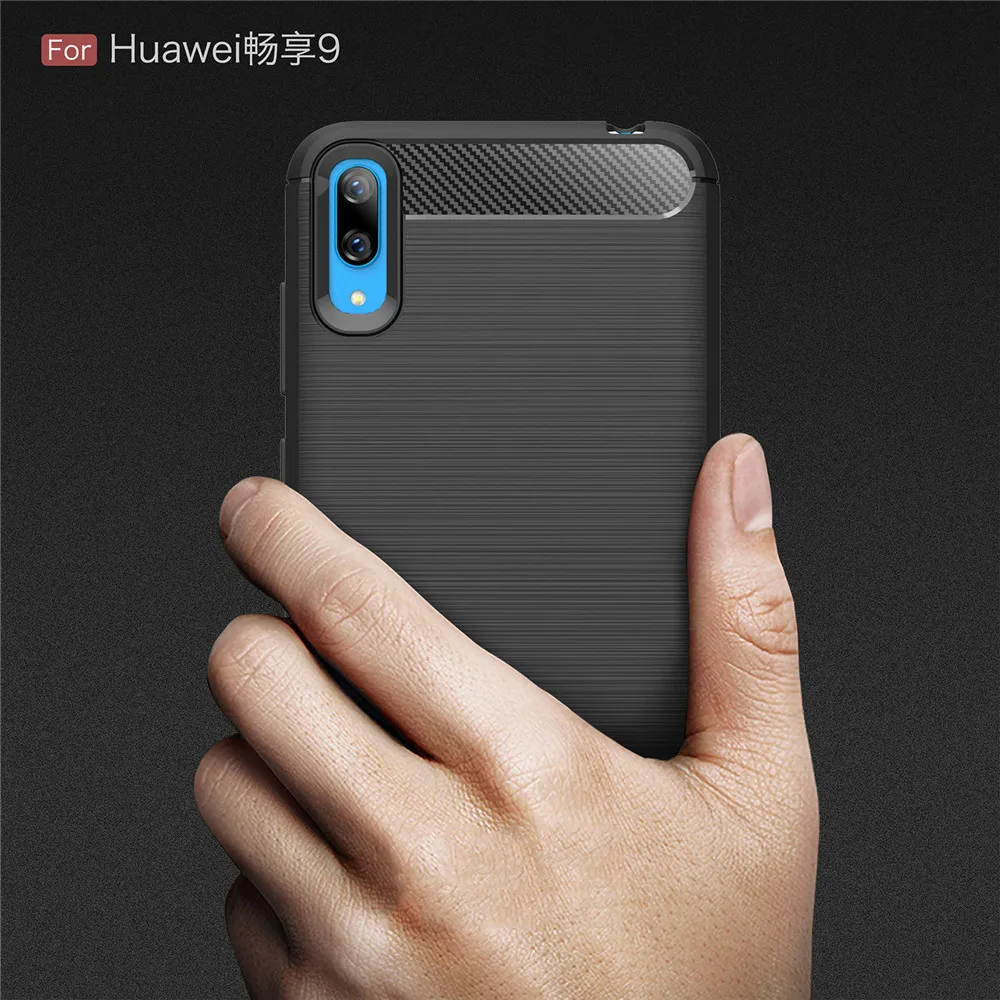 Lenuo чехол для huawei Y7 Pro 2019 TPU Мягкий силикон из углеродного волокна матовый