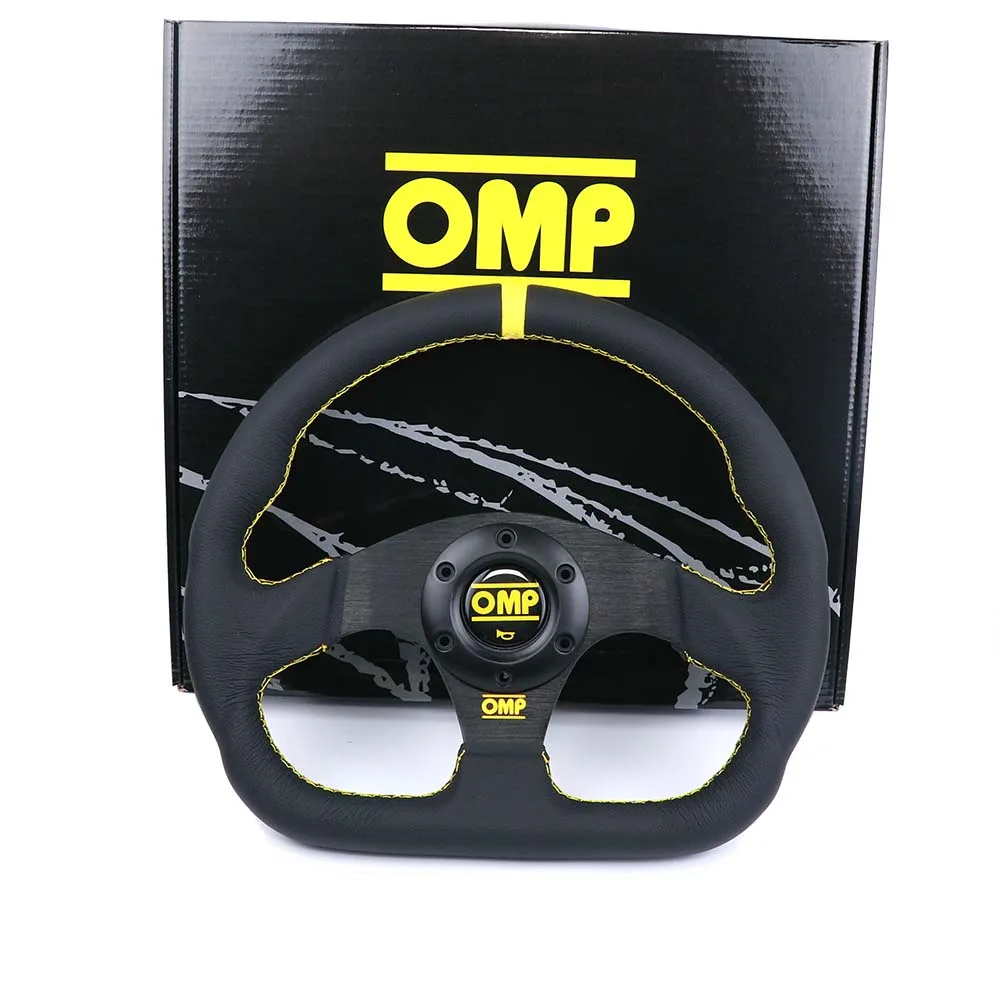 

Genuine Leather 13inch OMP Steering Wheel Flat Game Steering Wheel